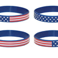 Great 1 United States American Flag USA Silicone Stretchable Bracelet 4-Pack