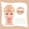 100 Pieces Wig Cap Elastic Medium Nylon Stocking Caps Stretchy Stocking Wig Caps Secure Your Hair, Lightweight, Breathable (Skin)