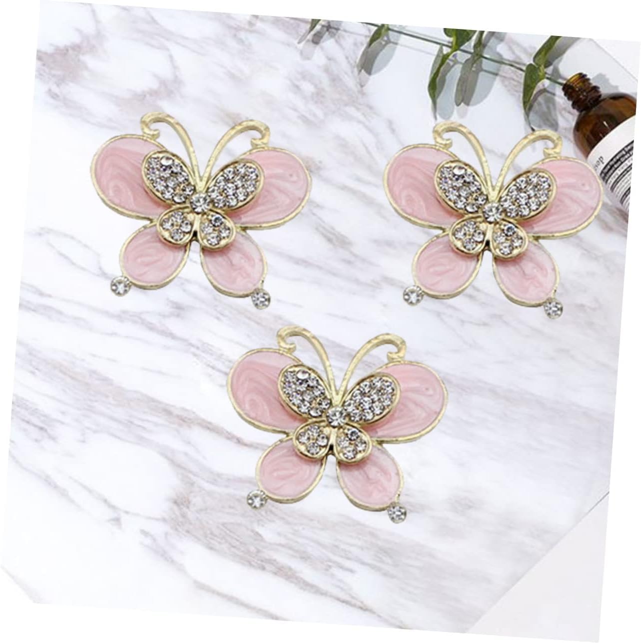 2Pcs Pink Stickers Mobile Phone Case Decoration Phone Cases Rhinestone Jewelry DIY Jewelry Accessory Sticker Phone Case Ornament Phone Case Sticker Accessories Decorations, Cell Phone Charms, Décor