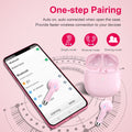 Wireless Earbuds, Bluetooth 5.4 Headphones in Ear with Noise Cancelling Mic, Bluetooth Earbuds Stereo Bass, IP7 Waterproof Sports Earphones, 32H Playtime USB C Charging Ear Buds Pink for Android iOS