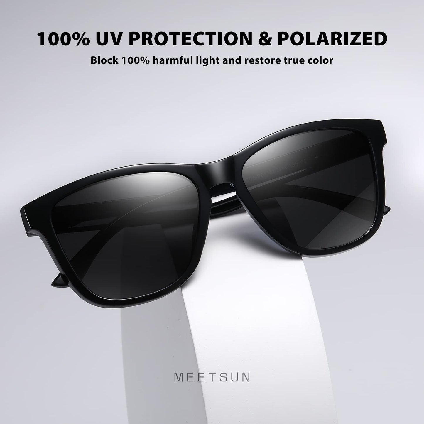 MEETSUN Polarized Sunglasses for Women Men Trendy Classic Retro Designer Style Fashion UV400 Protection 3 PACK Black Brown Gradient Pink Mirrored