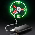 ONXE LED USB Clock Fan with Real Time Display Function,Stocking Stuffers for Men Christmas Gadgets,1 Year Warranty