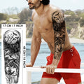 PADOUN Animal Temporary Tattoo Sleeve, 8-Sheet Large Temporary Tattoos Women Full Sleeve Temporary Tattoos, Wolf Lion Tiger Tattoos for Adults Men Waterproof Black