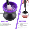 Lflwacy Electric Makeup Brush Cleaner, Silicone Brush Cleaner Machine for Portable Automatic USB Cosmetic Brush Cleaner Tools, Brush Cleaner Spinner for All Size Beauty Makeup Brushes