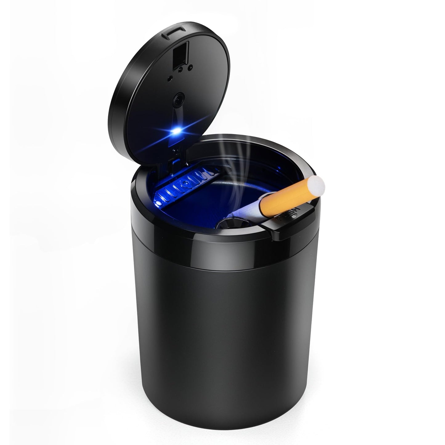 Car Ashtray with Lid and Light Smell Proof for Cup Holder Easy Clean Up Detachable Auto LED Ashtray