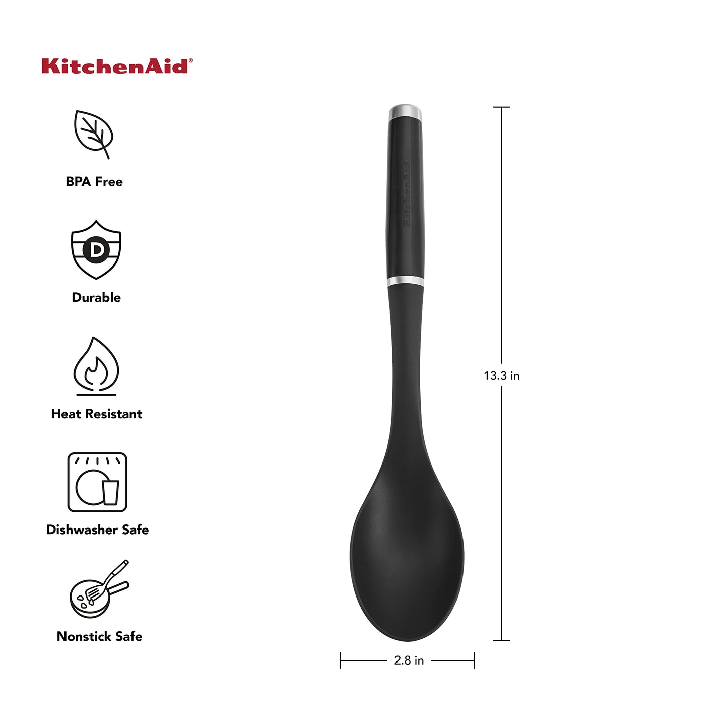 KitchenAid KE003OHOBA Classic Basting Spoon, One Size, Black