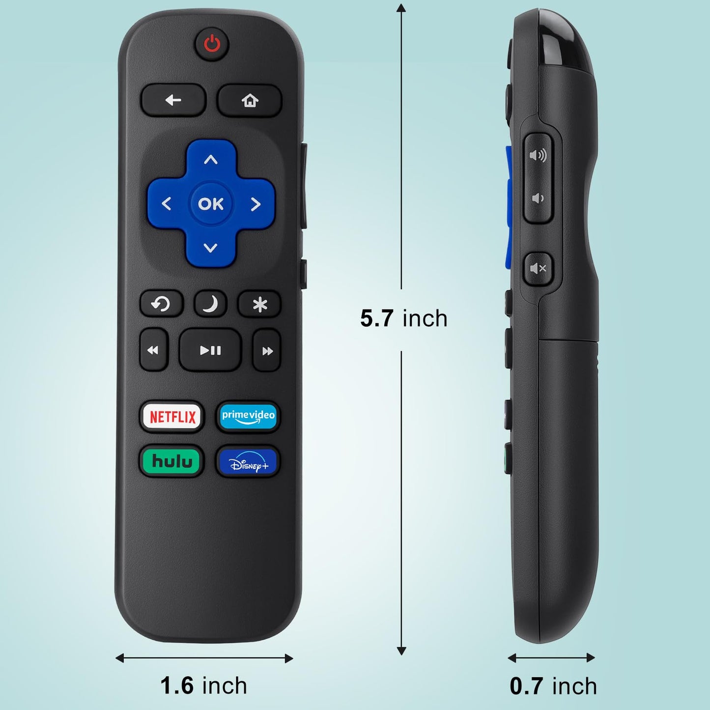 (Pack of 2) Replacement Remote Control Compatible for Roku TV,for TCL Roku/for Hisense Roku/for Onn Roku(Not for Roku Stick,Box and Players)