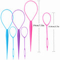 Schembo Topsy Tail Hair Tool 6pcs Hair Loop Styling Tool Set, 3 Colors Ponytail Hair Pull Through Tool, Two Sizes of Topsy Turvy Hair Tool for Women,Girls and Kids, Hair Flip Tool (pink/purple/blue)