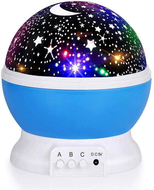 RICTLY Luz de noche para niños, luz de noche para niños, luz de noche de estrellas, proyector de estrellas nebulosa con rotación de 360 ​​grados, 4 bombillas LED, 12 colores de luz que cambian con cable USB, regalos románticos para hombres, mujeres y niños