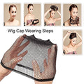 3 Packs Elastic Mesh Net Wig Caps for Women Open End Wig Cap for Long and Short Hair (3 Packs, Black)