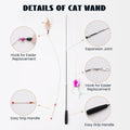 Pawsible Cat Toys, 2PCS Cat Teaser Fishing Pole with 7 Interactive Toys, Ideal for Indoor Play and Exercise, Keeps Cats Engaged and Active