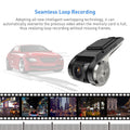 UNITOPSCI USB Car DVR Camera Video Recorder, USB Dash Cam, WDR Full HD Dash Camera Car Driving Recorder with 64GB Micro SD Card, 170° Wide Angle, Loop Recording Night Vision ADAS 24Hours Monitor