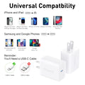 USB C Charger Block 20W, Ocupwei PD 3.0 Fast Charging Wall Charger USBC Power Adapter Type C Brick Cube for iPhone 16/16Pro/16Pro Max/16Plus/15/14/13/12/11, iPad, Samsung, Google[2 Pack]