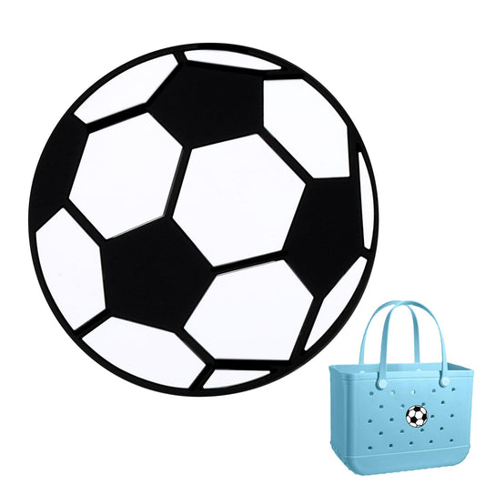 ZEOXUER Bogg Bag Charms Soccer, Accessories Charms PVC Rubber Compatible with Bogg Bag Original All Models, Insert Decorative Charms for Handbag Beach Tote Bag