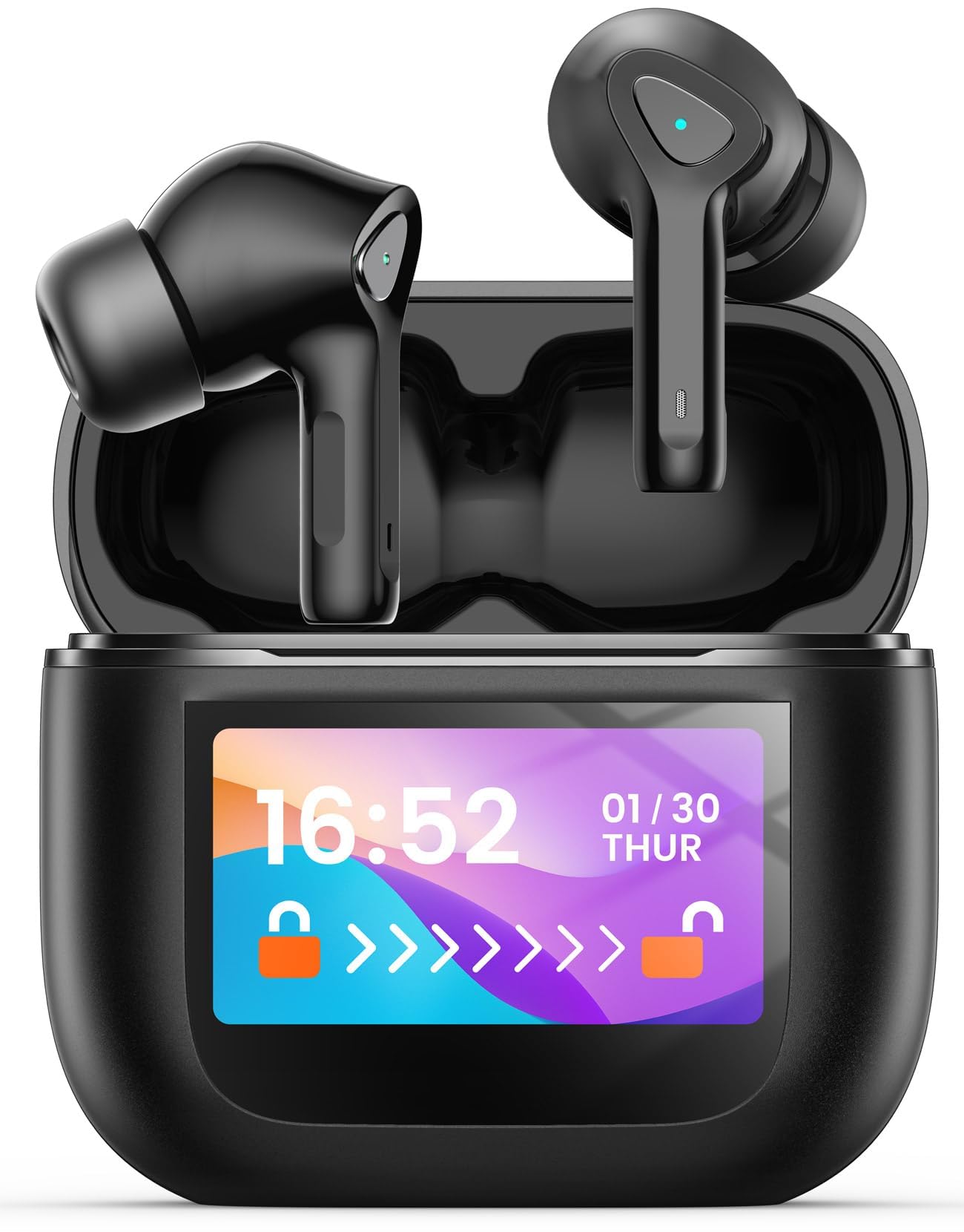 Wireless Earbuds Bluetooth 5.3 Headphones with LED Touch Screen 50H Playtime Deep Bass Stereo Ear Buds with Mic IPX7 Waterproof in Ear Earphones for Pad Tablet Laptop Android/iOS Phones