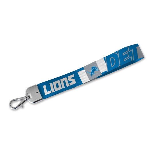 Rico Industries NFL Football Detroit Lions - Llavero con correa para la muñeca, bonito llavero con correa para la muñeca para mujeres y hombres, llaves de coche, tarjetas de identificación, billetera, teléfono y cámara