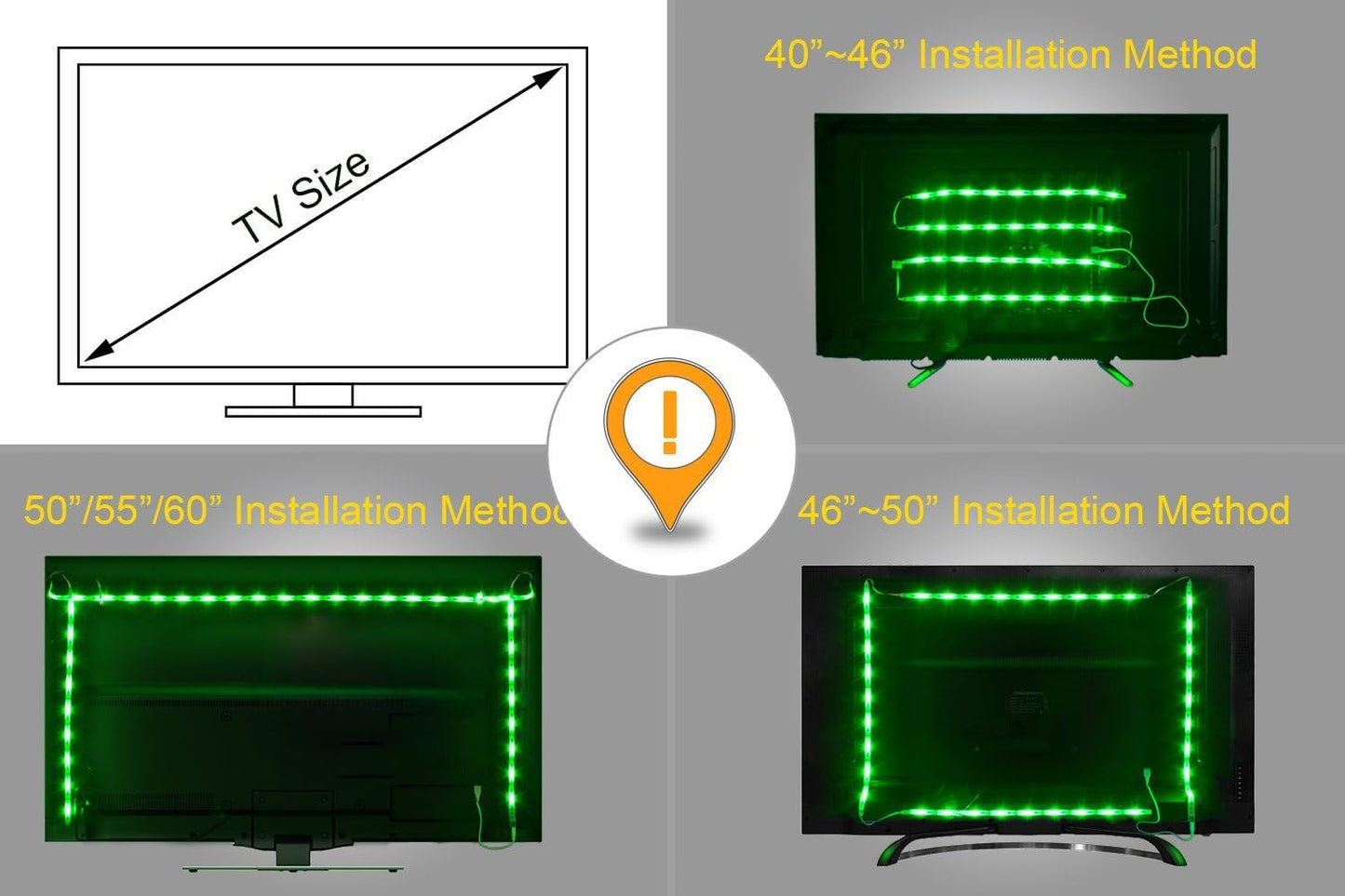 PANGTON VILLA Led Strip Lights 8.2ft for 40-60in TV, USB LED TV Backlight Kit with Remote - 16 Color 5050 LEDs Bias Lighting for HDTV