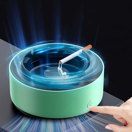 Indoor Ashtray - 2 in 1 Multifunctional Ashless Air Purifier with Filter Ashtray, Best for Family Car or Office (Green)