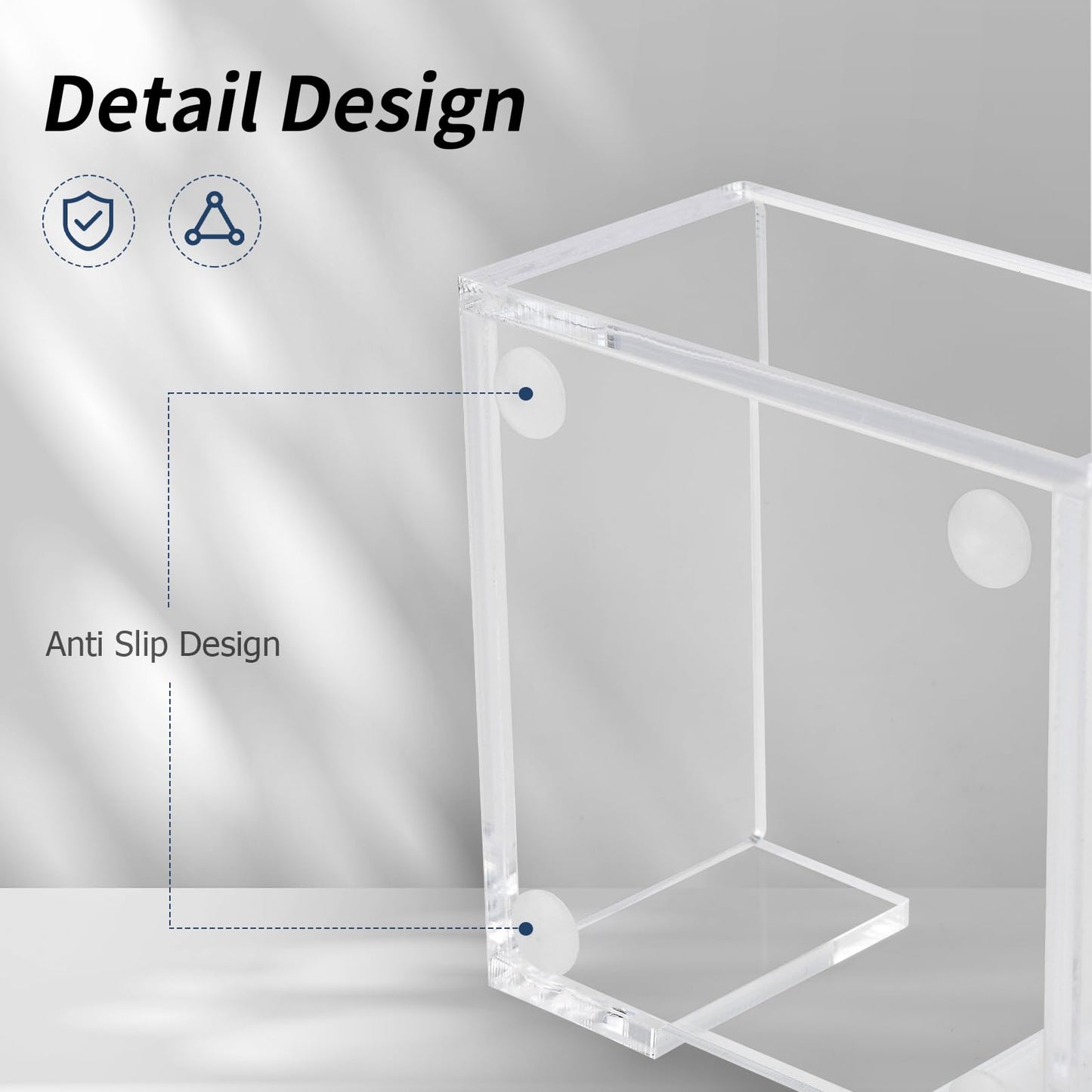 Porta notas adhesivas de acrílico, 3 x 3, portabloc de notas de acrílico transparente, dispensador de notas adhesivas de acrílico para dormitorio y organizador de escritorio de oficina