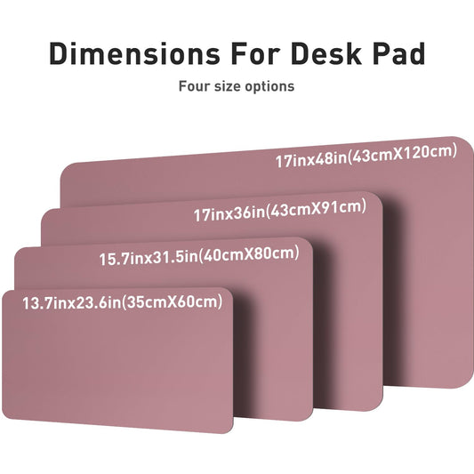 Aothia Leather Desk Pad Protector, Mouse Pad, Office Desk Mat, Non-Slip PU Leather Desk Blotter, Laptop Desk Pad, Waterproof Desk Writing Pad for Office and Home (Dark Pink, 23.6" x 13.7")