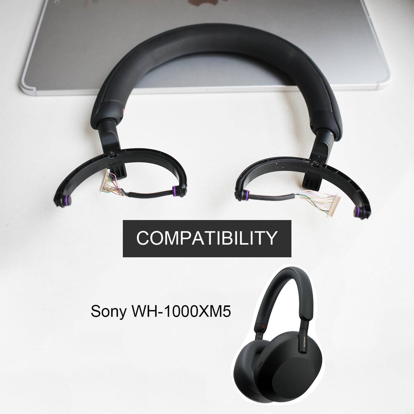 WH-1000XM5 Black Headband Assembly - Replacement Designed Exclusively for Sony WH-1000XM5 Black Headband Assembly Headphones (Black)