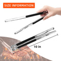 Paquete de 4 pinzas de cocina de acero inoxidable de primera calidad, pinzas para servir para cocinar, pinzas de comida de metal XEVOM con agarre antideslizante, pinzas para parrilla resistentes al calor de 10 pulgadas