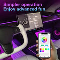 Car LED Interior Strip Lights, TEKSHINNY RGB Car Interior LED Light Wireless APP Button Remote Control, 5 in 1 Fiber Optic Ambient Lighting Kit with 236 Inches, EL Wire Lights for Car Inside