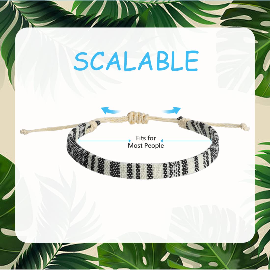 4pcs Beach Bracelet Set for Men and Women, Surfer Men Bracelet, Braided Boho Summer Bracelets Adjustable Men’s Bracelet Handmade Women Girls Bracelet String Rope Ankle Bracelets Gifts Birthday Gift