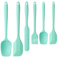 HAKSEN Silicone Spatula Set of 6, Green Baking Utensil Set, High Temperature Resistant, Food Grade Silicone, Dishwasher Safe, for kitchen Baking Cooking(Green)