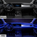 QVEVDACAR EL Wire Interior Car LED Strip Lights, 16.5FT USB Neon Glowing Strobing El Wire Lights with 6mm Sewing Edge, Ambient Lighting Kits for Car Inside Decorations (Blue)