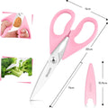 Valentines Day Gifts for Women Mom Wife Her, iBayam All Purpose Kitchen Shears 8.5" Cooking Scissors with Sheath, Pink Kitchen Accessories Household Appliances Home Essentials Kitchen Gadgets Utensils