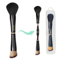 Jilier Travel Makeup Brushes with Case, 4 in 1 Makeup Brush Set, Powder Brush, Foundation/Blush Brush, Eyeshadow Brush, Concealer Brush, Double Ended Makeup Brush Ideal for Liquid, Cream, Powder