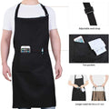 Will Well Chef Apron for Men and Women Professional for Cooking With Pockets - Adjustable - Bib Aprons - Water & Oil Resistant - 1 Pack, Black