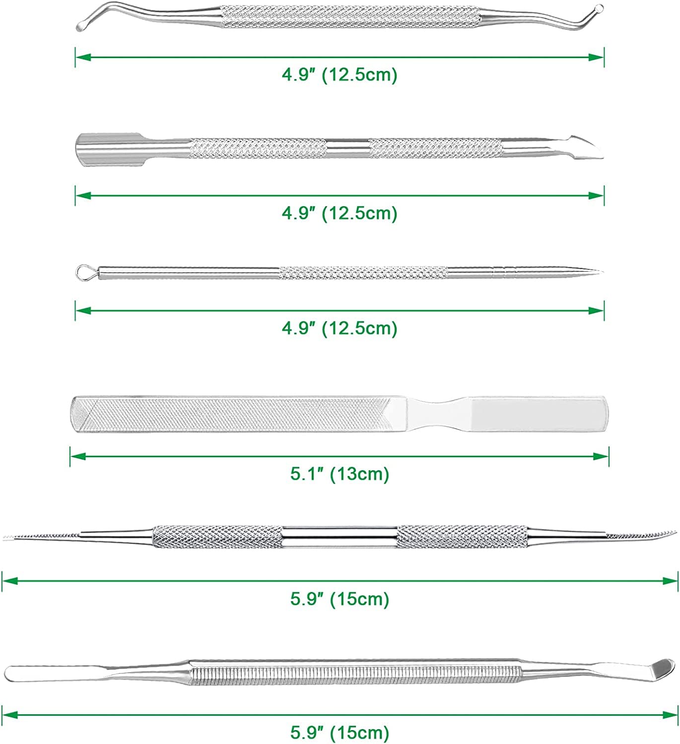 6-Pack Ingrown Toenail File and Lifters, Professional Surgical Stainless Steel Ingrown Toenail Removal Tool Kit, Manicure Treatment Pedicure Tools for Feet Under Nail Cleaner Correction Polish Pain