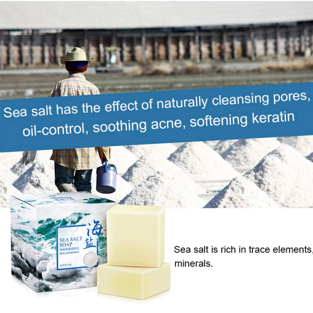 Soap with Sea Salt Natural Goat's Milk for Face Dry and Natural Oily Skin, Remove Acne Anti-cellulite Soap (3.52 Oz)