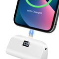 Yihoy Mini Portable Charger for iPhone with Built in Cable, 4,800mAh Small Power Bank Fast Charging, Compatible with 14/14 Pro Max/13/13 Pro Max/12/12 Pro Max/11/XR/X/8/7/6 Series White