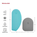 KitchenAid Gourmet Bowl Scraper, Set of 2, Aqua Sky and Storm Grey