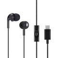 Amazon Basics USB-C Wired Earbuds with Microphone, In Ear Headphones, 4.2 ft long cable, S/M/L Ear Tips, Black