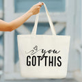 Zwsrplo You Got This Gifts for Women Aesthetics Tote Bag, Inspirational Gifts for Women Motivational Gifts for Women Coworker Colleague Canvas Tote Bag for Women Christmas Gifts -15