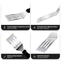 Metal Spatulas for kitchen Use, 2 Pieces Professional Serving Spatula with Heat Resistant Handle, 9.8 Inch Stainless Steel Spatula Ideal for Pancakes, Eggs, Griddle Scraper, BBQ or Desserts