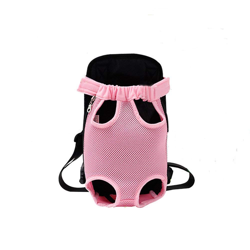 Mochila transportadora para perros con patas rosas en la parte delantera, cómoda bolsa para cachorros con correa para el hombro y bandolera para viajes, senderismo, acampada y actividades al aire libre