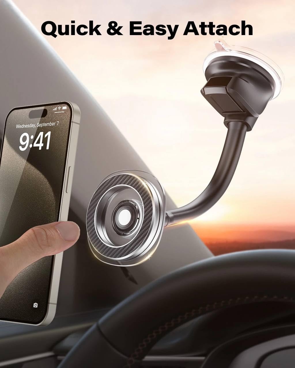 Magnetic Cell Phone Holder Car, Car Mount Dashboard Windshield Car Phone Mount Holder with Strong Magnet, Hands Free Holder Mount for iPhone and Smartphone, Magnetic Phone Mount Holder and Tablet.