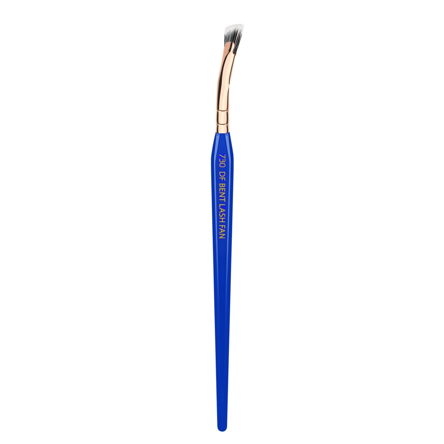 Bdellium Tools Professional Makeup Brush - Golden Triangle 730 Bent Mascara Fan - With All Vegan and Soft Synthetic Fibers, For Applying Mascara (Blue, 1pc)