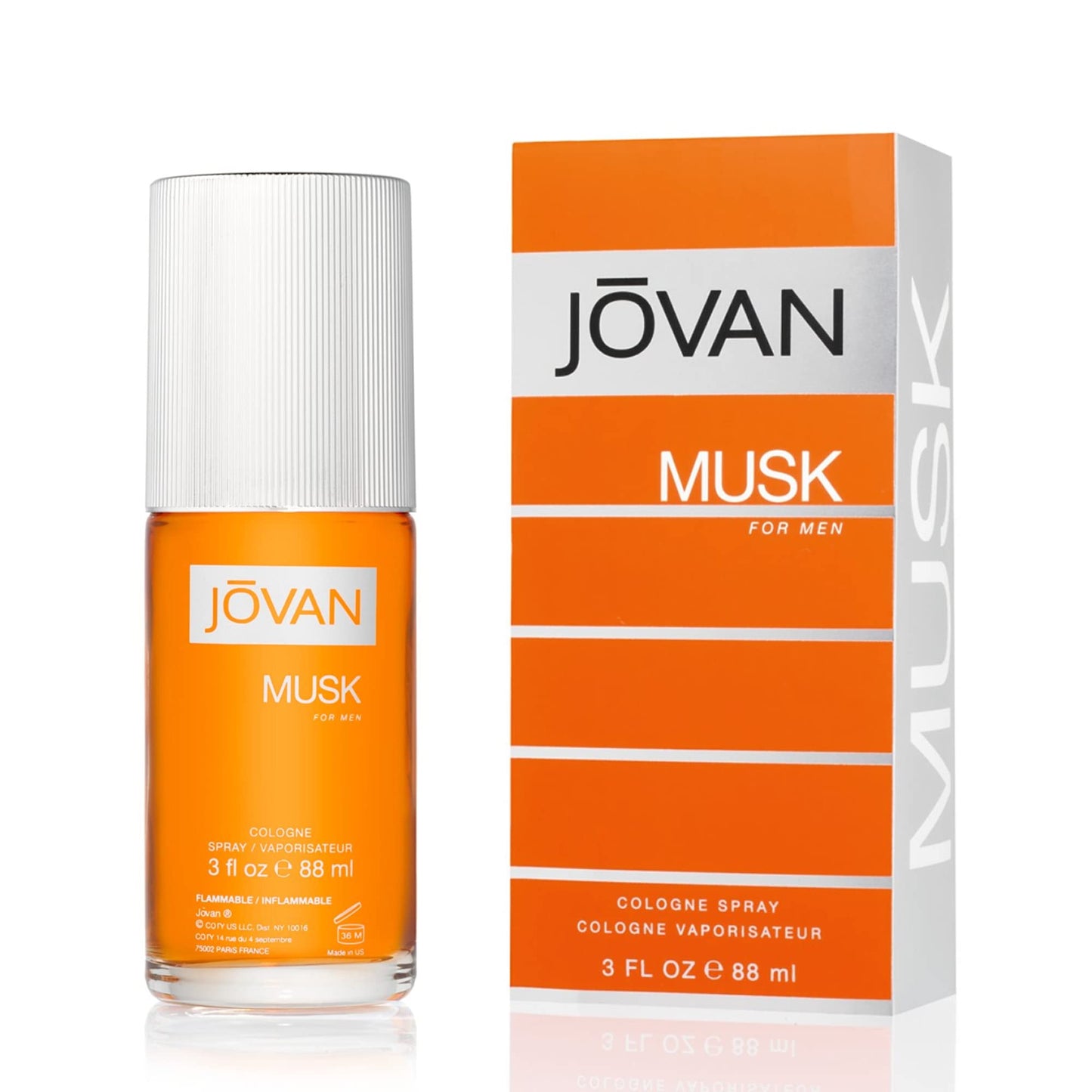 Jovan Musk for Men Eau de Cologne Spray 3 fl oz (Pack of 1), Notes of Carnation, Lavender, and Amber, Men's Fragrance, Long Lasting, Everyday Fragrance, Travel Size