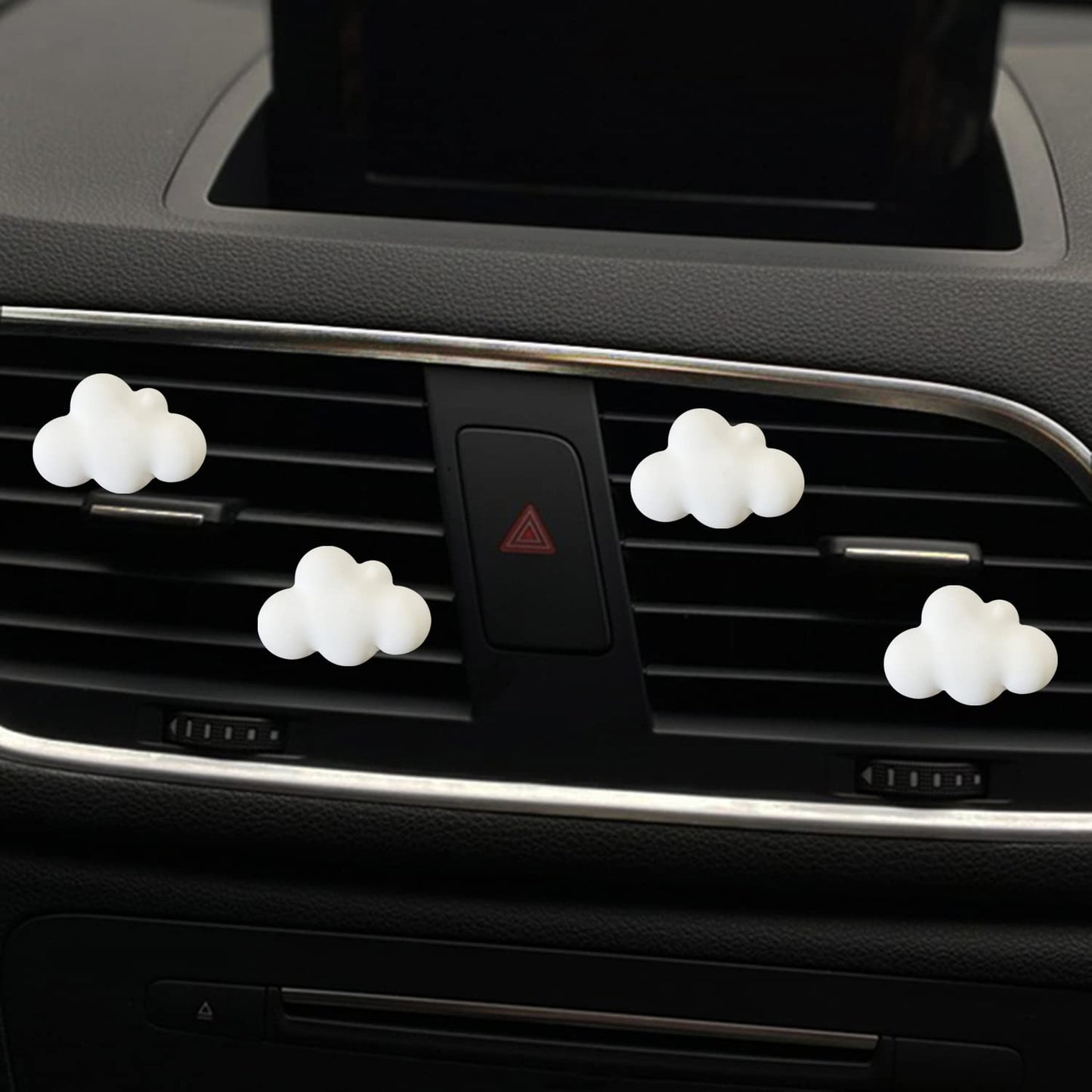 4 Pcs Cloud Air Vent Clips, Cute Cloud Car Air Fresheners Vents Clips Funny Car Diffuser Vent Clips Car Interior Decor Charm Cute Car Accessories Car Decoration for Women