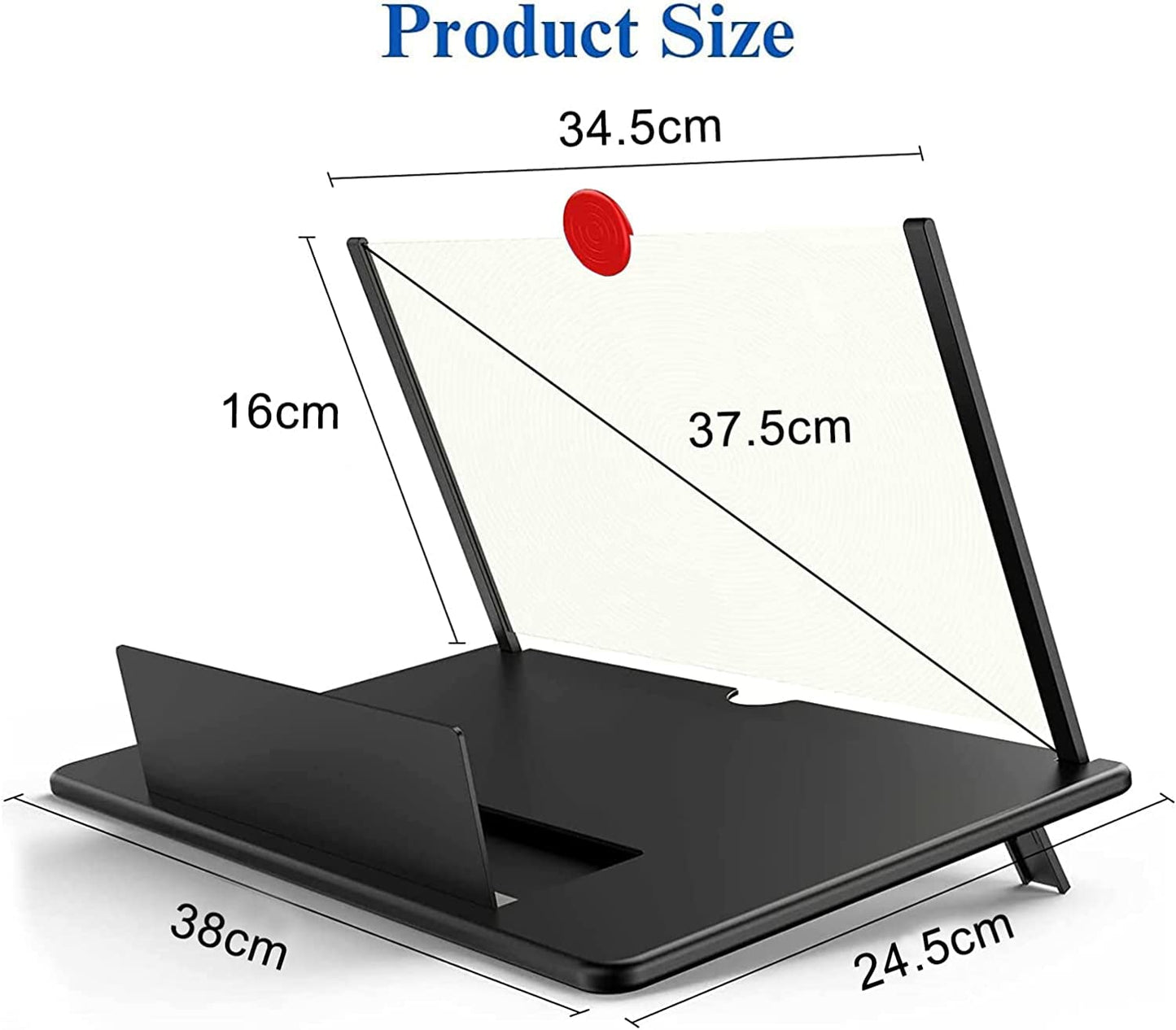 18" Screen Magnifier – 3D HD Cell Phone Magnifing Screen Enlarger Projector for Movies Videos and Gaming – Foldable Phone Stand Holder with Screen Amplifier Compatible with All Smartphones