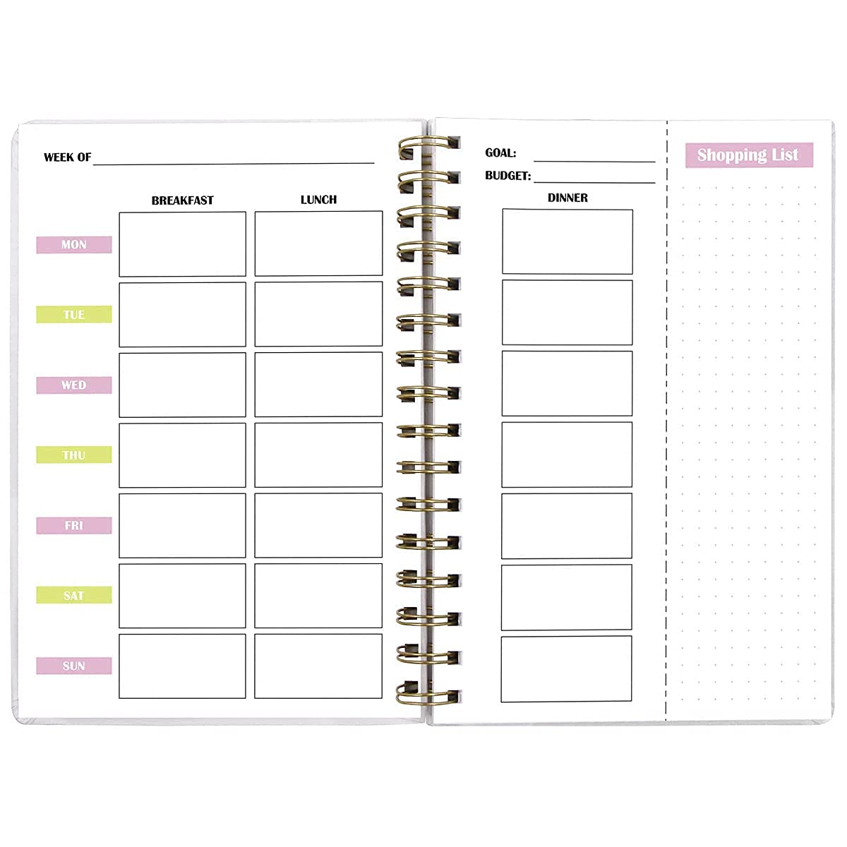 Journal de repas et de remise en forme Journal d'entraînement Journal de bien-être Carnet de notes Planificateur Perte de poids Régime Repas Exercice Entraînement Suivi de la santé 6,1" x 8,5" Couverture rigide