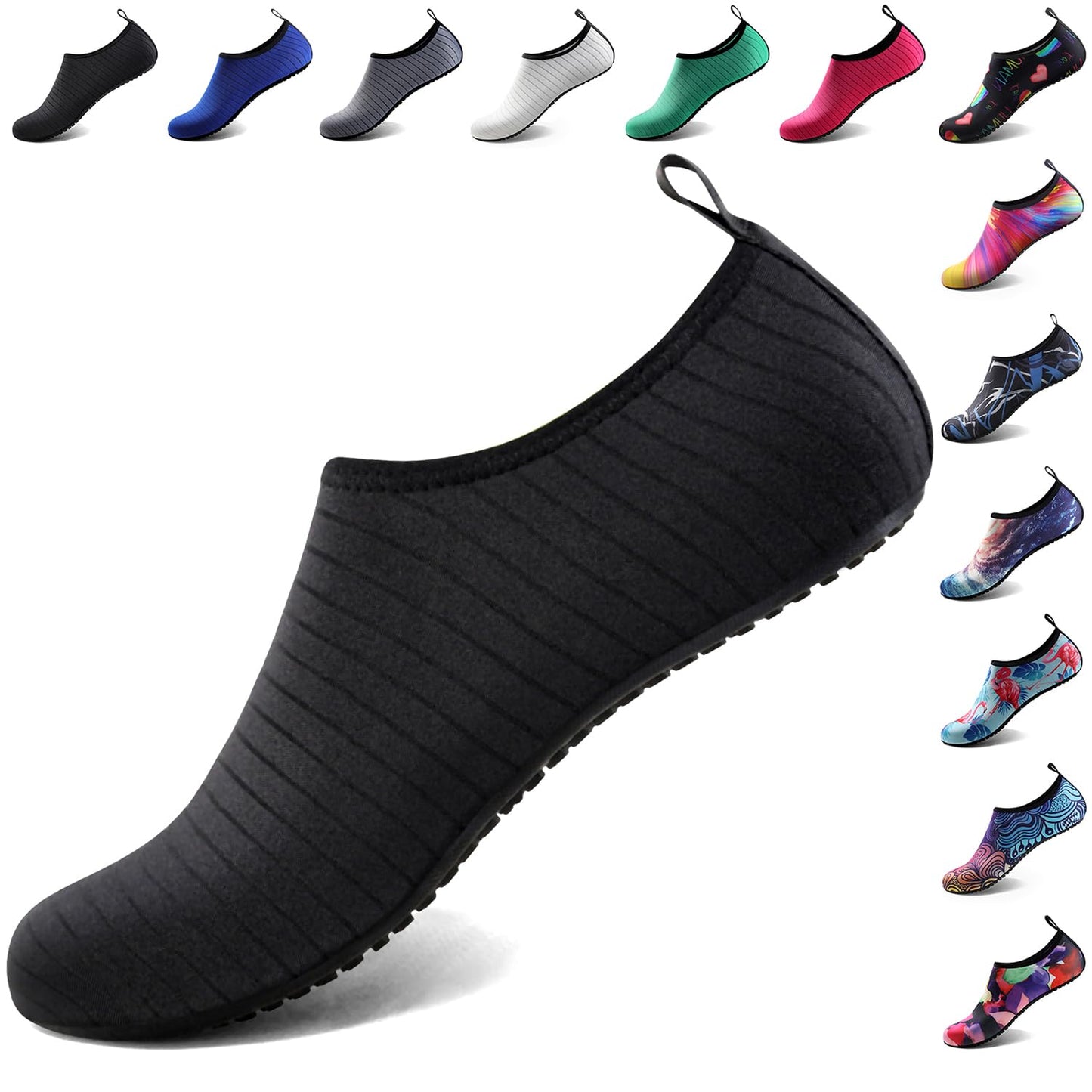 Water Shoes for Women Men Quick-Dry Aqua Socks Travel Accessories Beach Gear Swim Item Camping Must Haves Pool Gear Summer Adult Youth Size 10-11 Women/9-10 Men