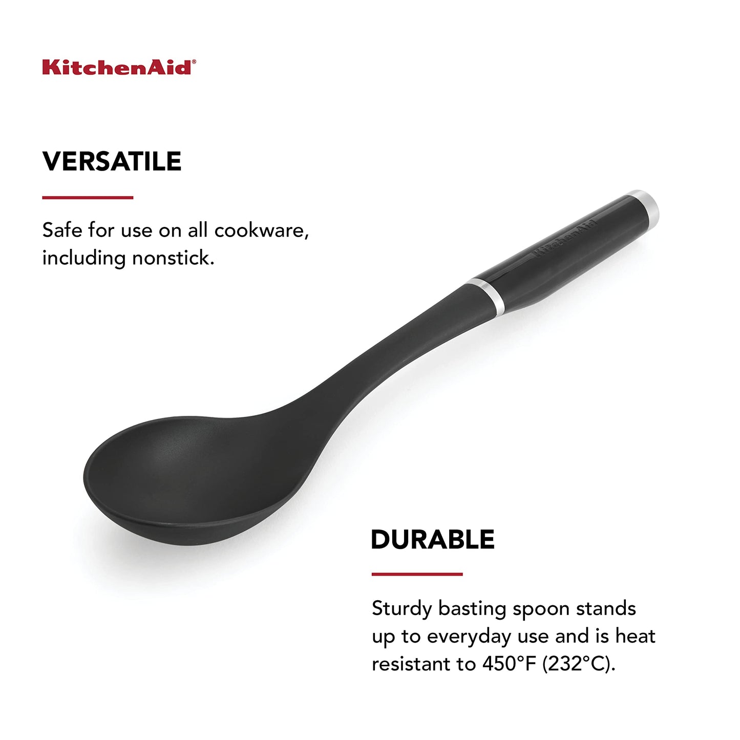 KitchenAid KE003OHOBA Classic Basting Spoon, One Size, Black