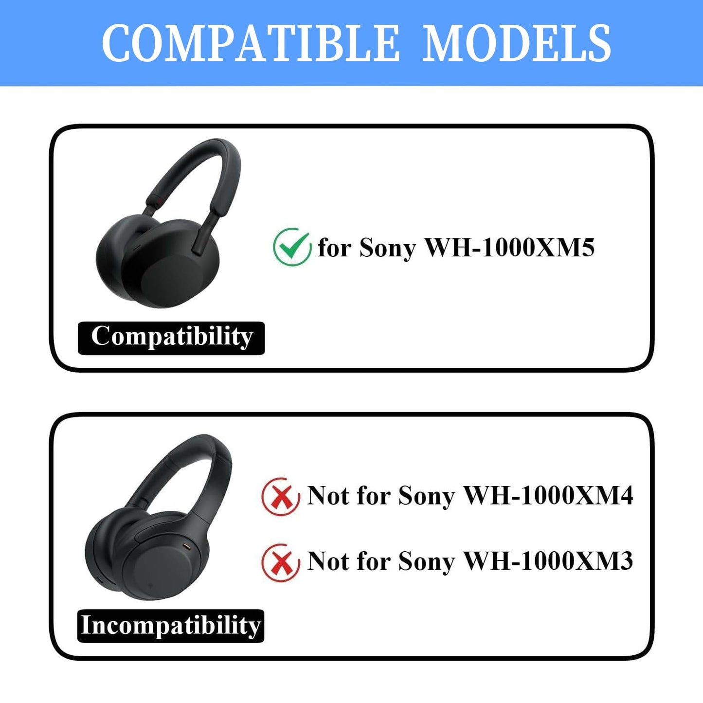 Adhiper 3 Set Case Cover for Sony WH-1000XM5 Headphones,Embody EarPad Cover/Ear Cover/Headband Cover/Headband Cushion Protector,Sweat Proof Soft Silicone Headphones Accessories（Off White）